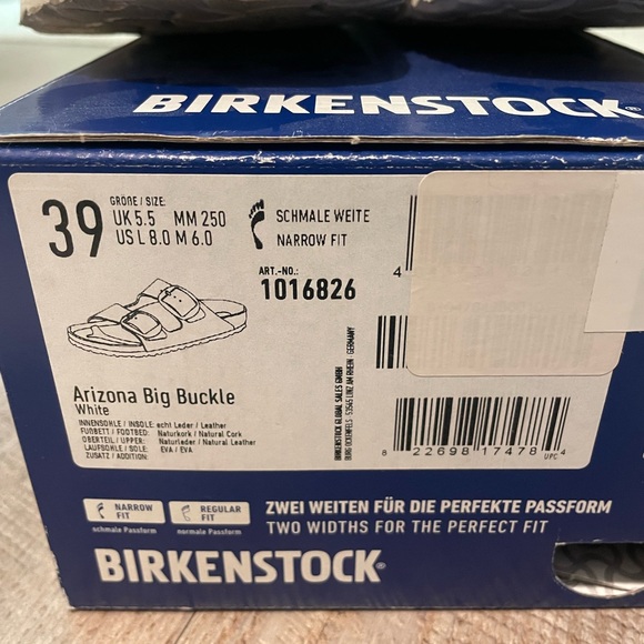 Birkenstock Women's Arizona Big Buckle Slide White Sandals with Silver Buckles - Picture 3 of 11